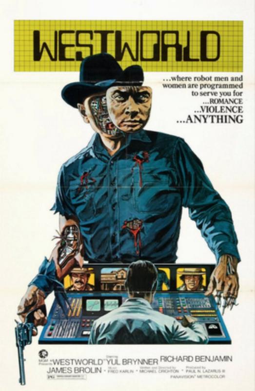 “Westworld” traducida en España como “Almas de metal” de 1973, dirigida por Michael Crichton y Producida por Metro-Goldwyn-Meyer