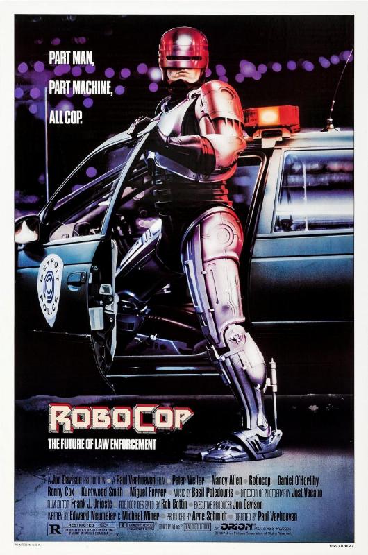 RoboCop de 1987, dirigida por Paul Verhoeven. Productora: Orion Pictures Corporation / Distribución:	Orion Pictures Corporation (EUA) Metro-Goldwyn-Mayer ( internacional )